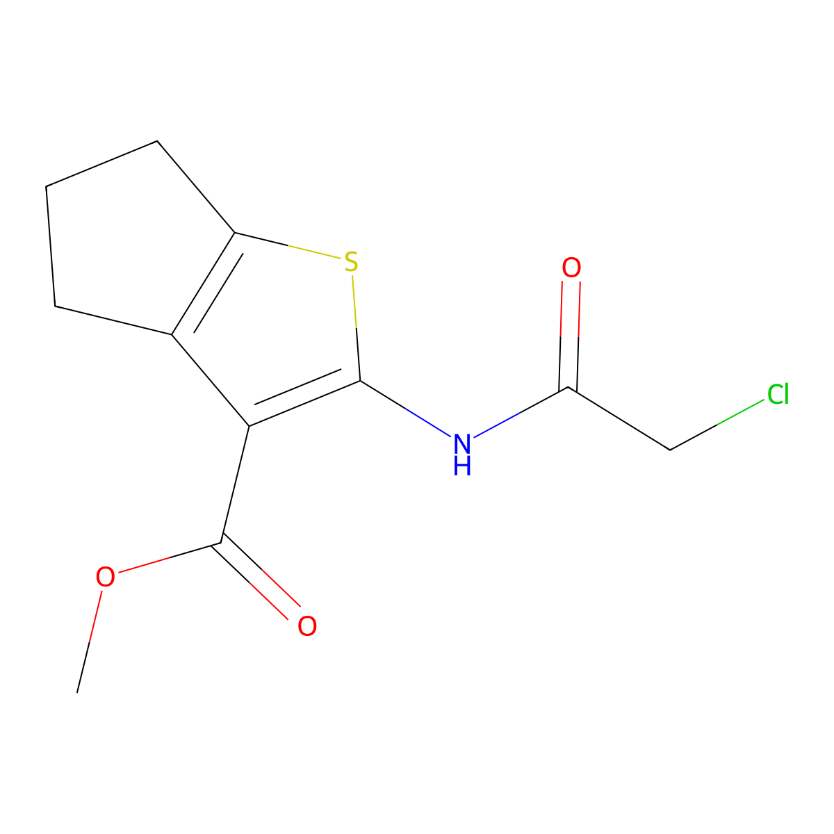 methyl 2-[(chloroacetyl)amino]-5,6-dihydro-4H-cyclopenta[b]thiophene-3-carboxylate molecular structure, CAS 300676-39-5