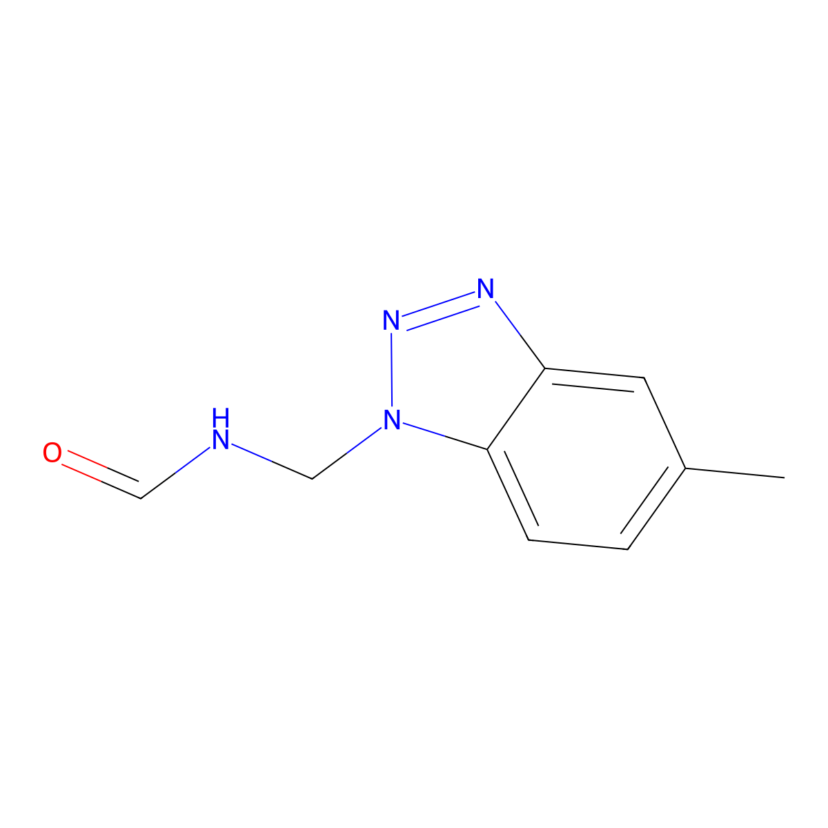 N-[(5-methylbenzotriazol-1-yl)methyl]formamide molecular structure, CAS 300678-71-1