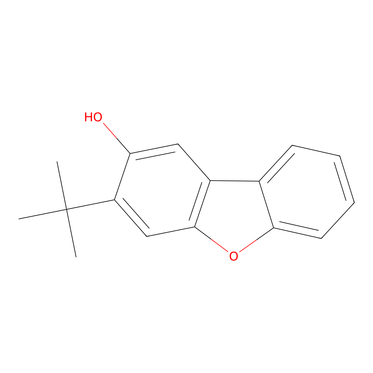 3-Tert-butyldibenzofuran-2-ol molecular structure, CAS 300679-04-3