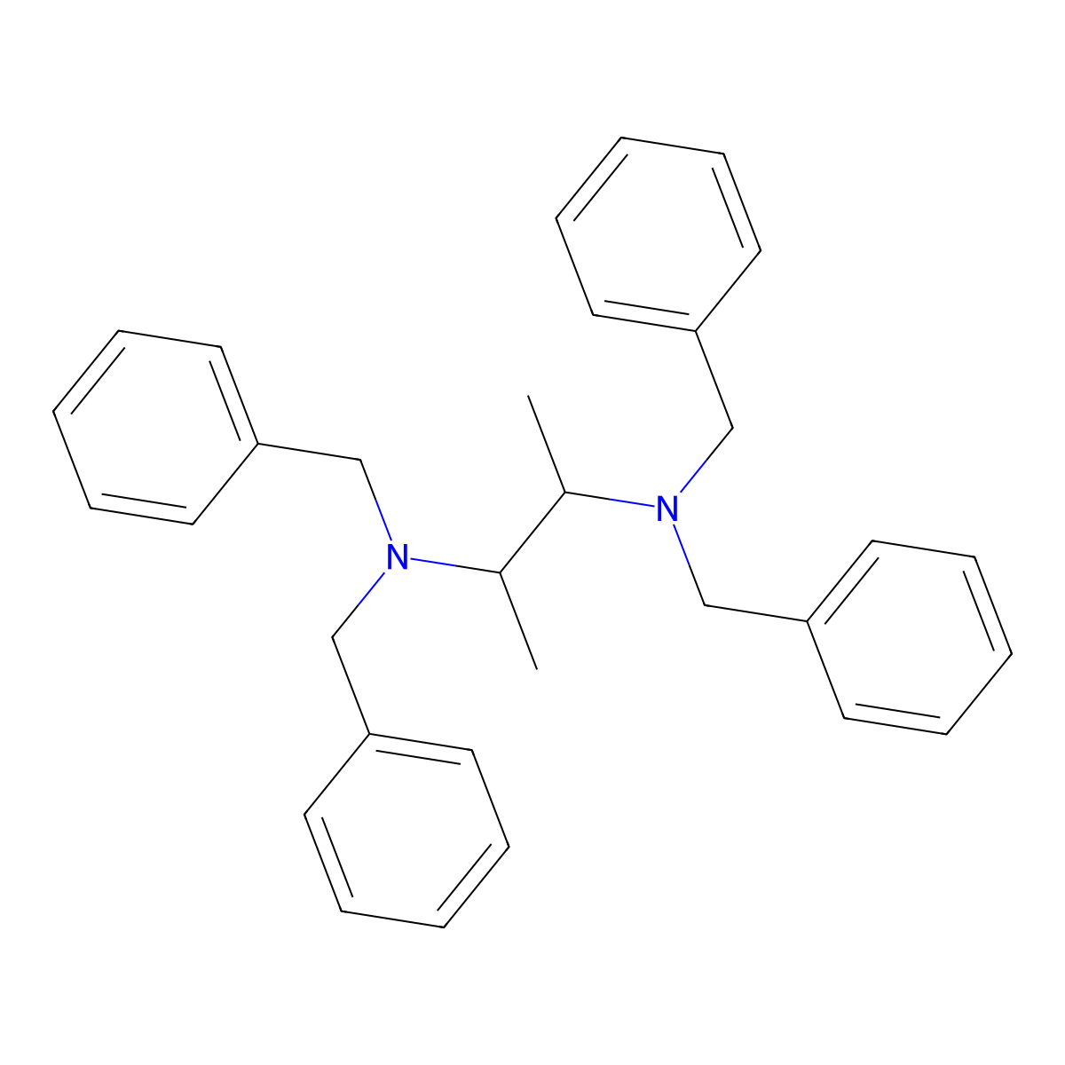 Dibenzyl[3-(dibenzylamino)butan-2-yl]amine molecular structure, CAS 300679-32-7