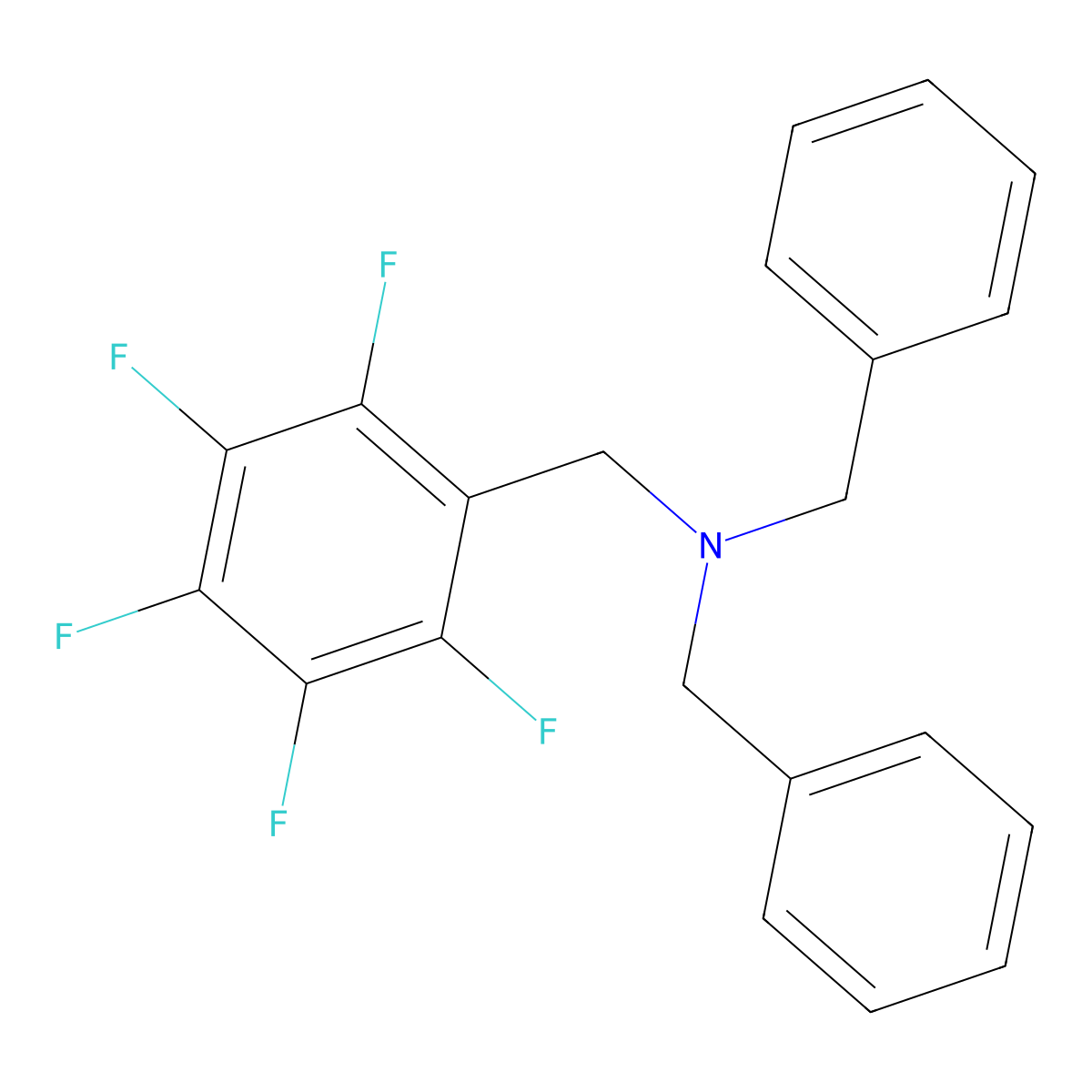 Dibenzyl[(pentafluorophenyl)methyl]amine molecular structure, CAS 300679-56-5
