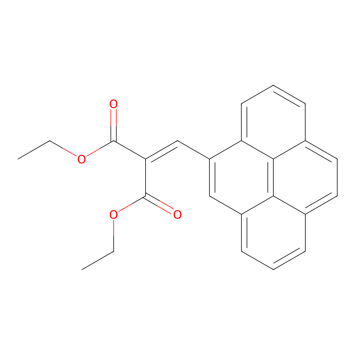 Diethyl 2-(pyren-4-ylmethylidene)propanedioate molecular structure, CAS 300679-58-7