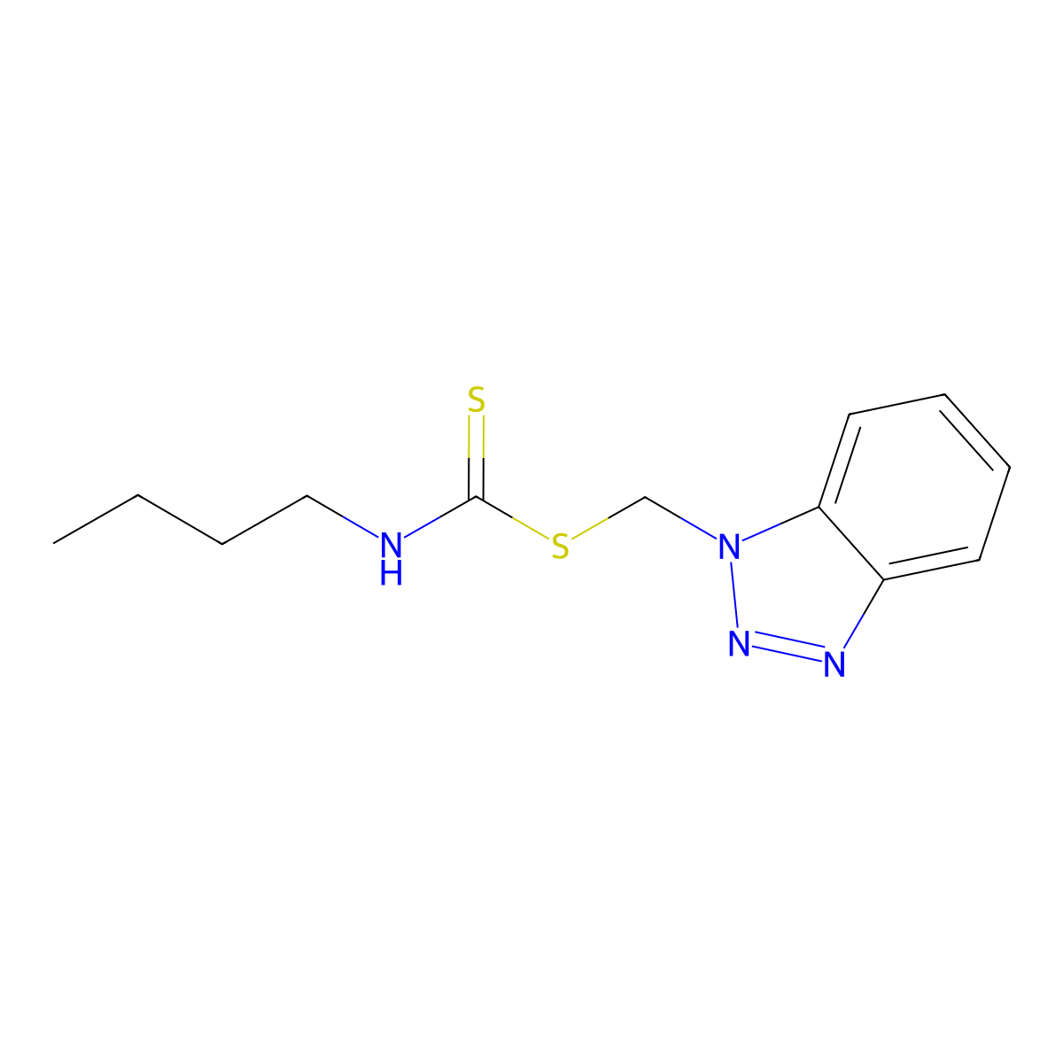N-Butyl[(1H-1,2,3-benzotriazol-1-ylmethyl)sulfanyl]carbothioamide molecular structure, CAS 300679-72-5
