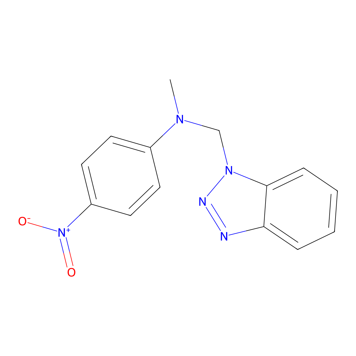 N-(1H-1,2,3-Benzotriazol-1-ylmethyl)-N-methyl-4-nitroaniline molecular structure, CAS 300680-04-0
