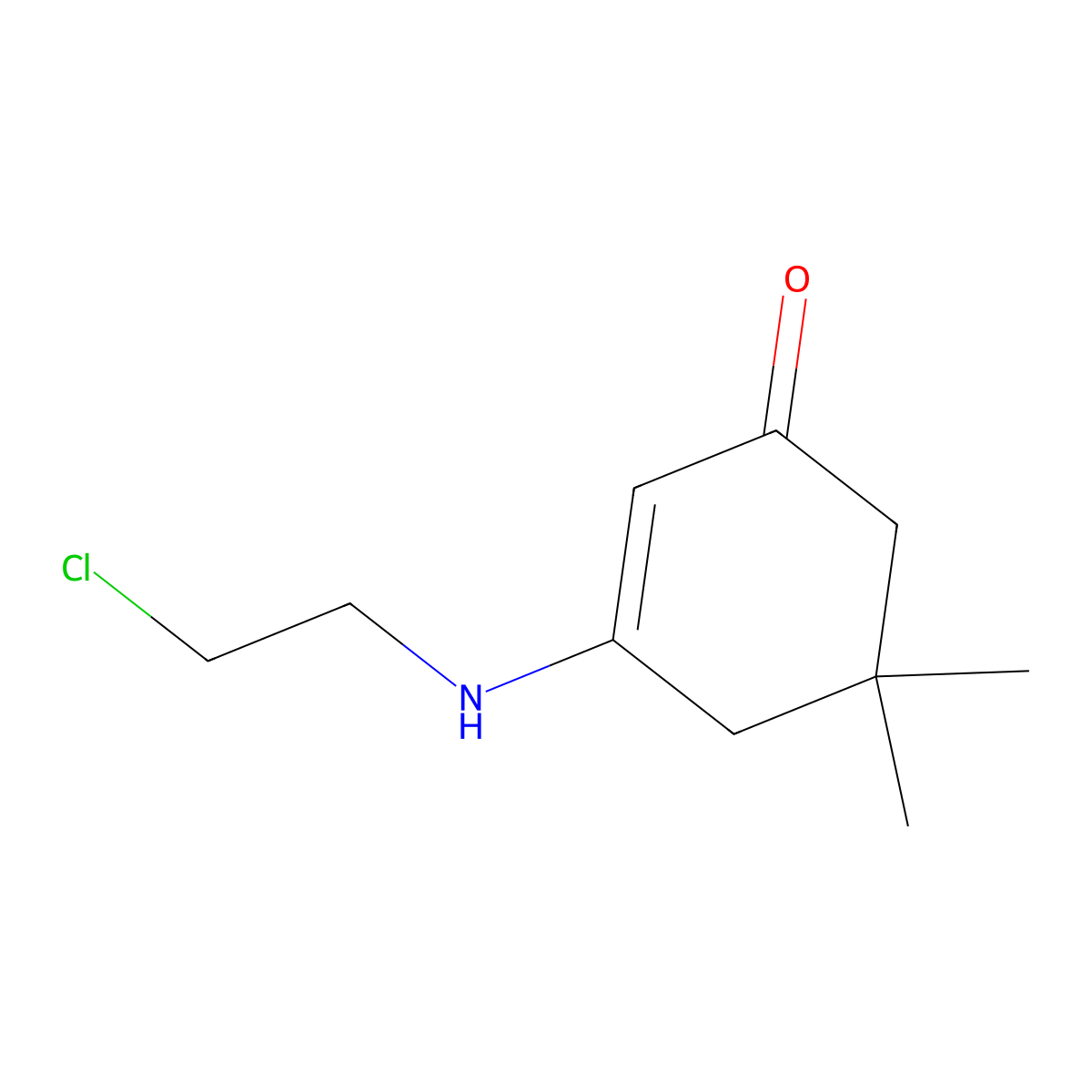 3-[(2-Chloroethyl)amino]-5,5-dimethylcyclohex-2-en-1-one molecular structure, CAS 300680-15-3