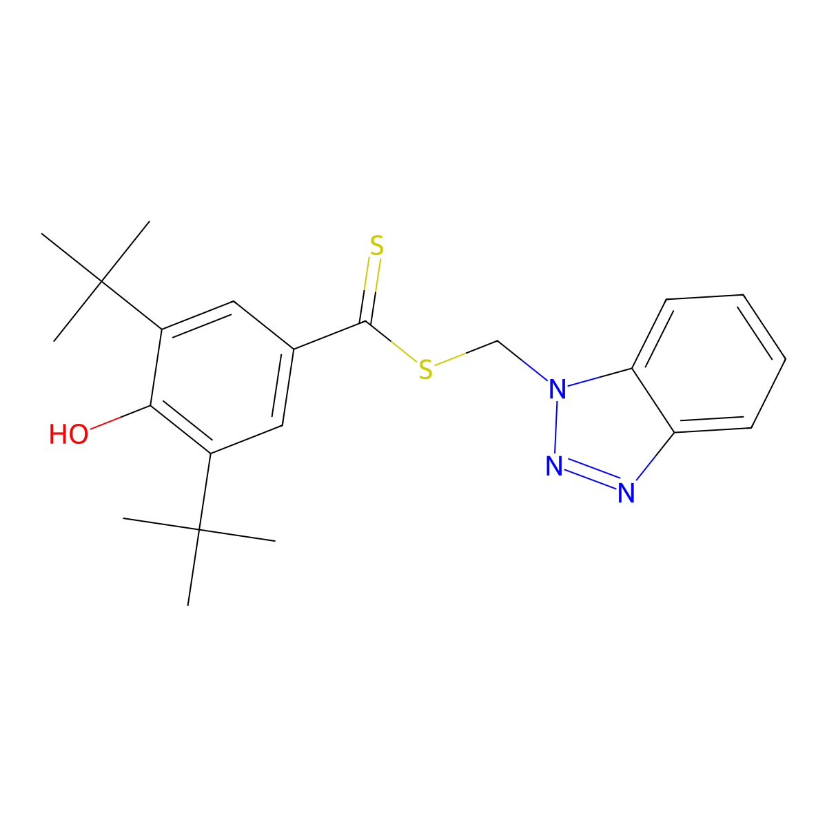 4-[(1H-1,2,3-Benzotriazol-1-ylmethyl)sulfanylcarbothioyl]-2,6-di-tert-butylphenol molecular structure, CAS 300680-57-3