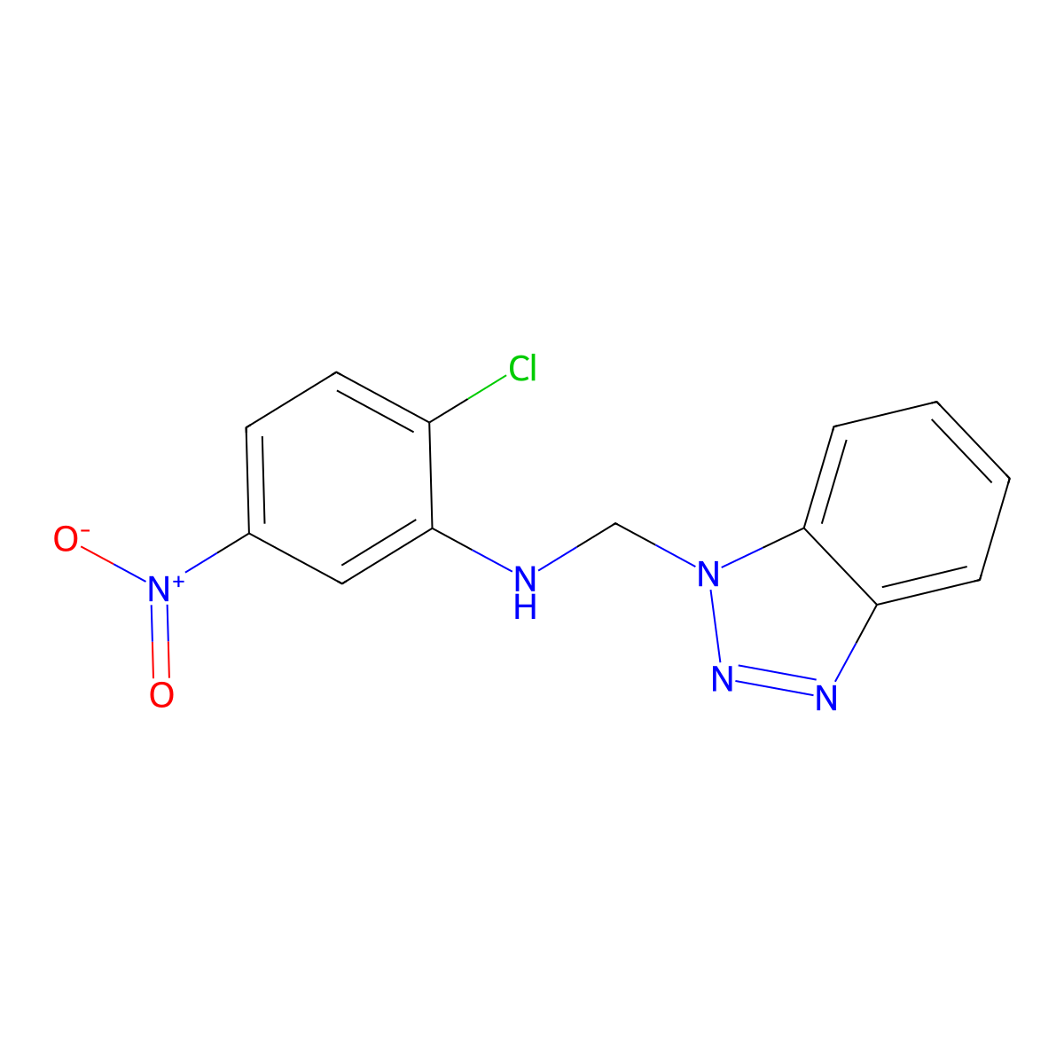 N-(1H-benzotriazol-1-ylmethyl)-2-chloro-5-nitroaniline molecular structure, CAS 300680-88-0