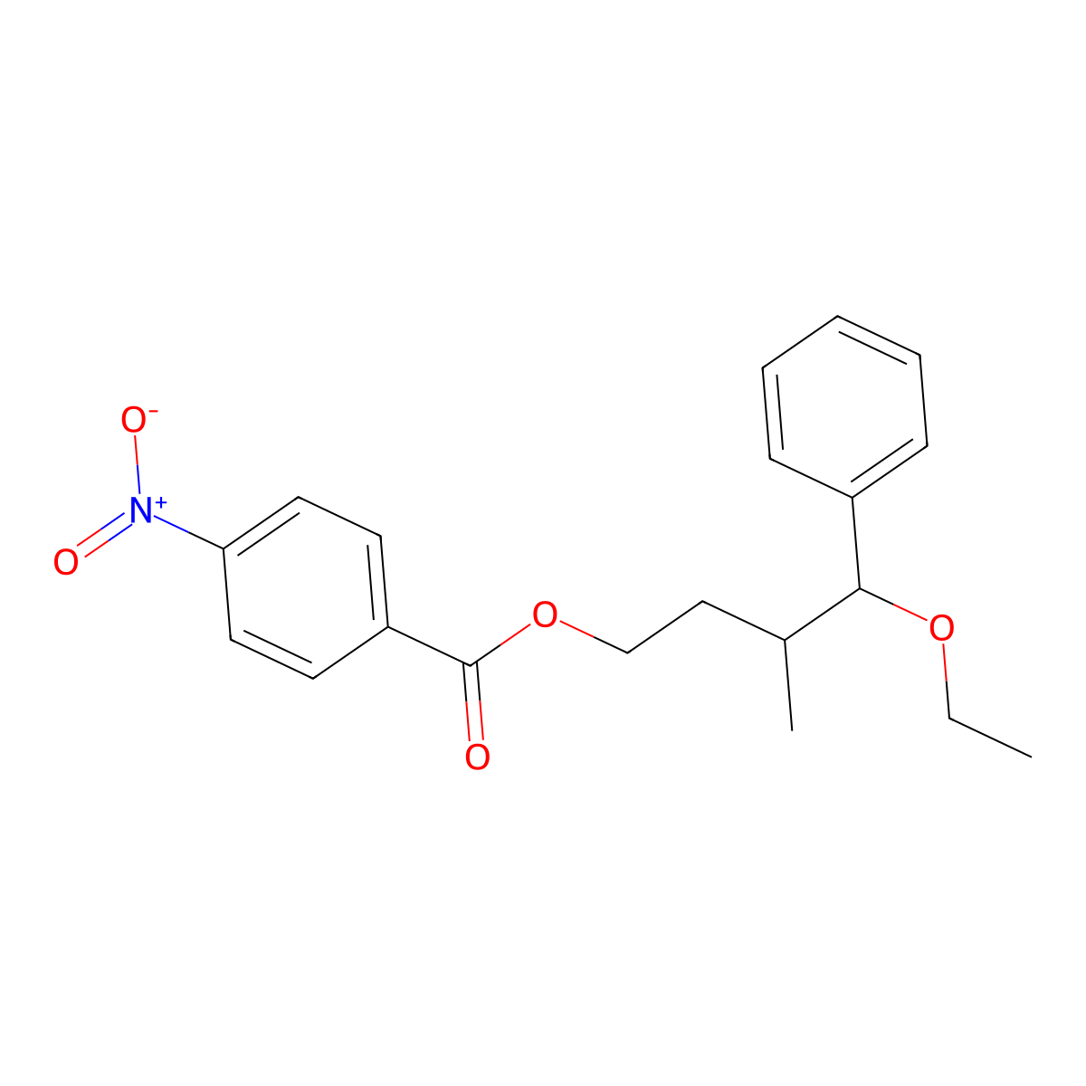 4-Ethoxy-3-methyl-4-phenylbutyl 4-nitrobenzoate molecular structure, CAS 300683-32-3