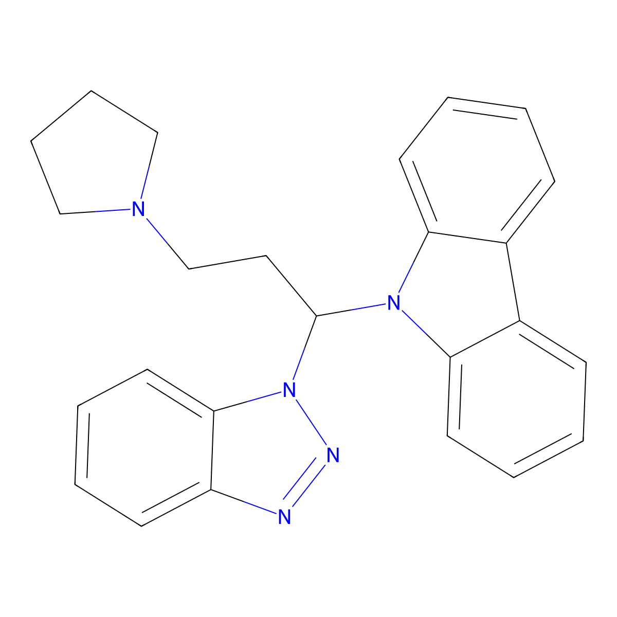 9-[1-(1H-1,2,3-Benzotriazol-1-yl)-3-(pyrrolidin-1-yl)propyl]-9H-carbazole molecular structure, CAS 300683-40-3