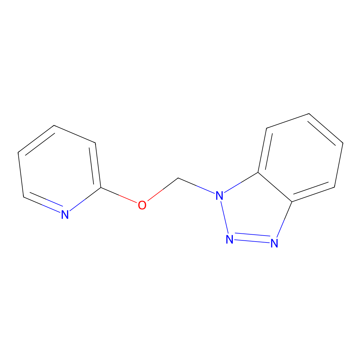 1-[(Pyridin-2-yloxy)methyl]-1H-1,2,3-benzotriazole molecular structure, CAS 300683-44-7