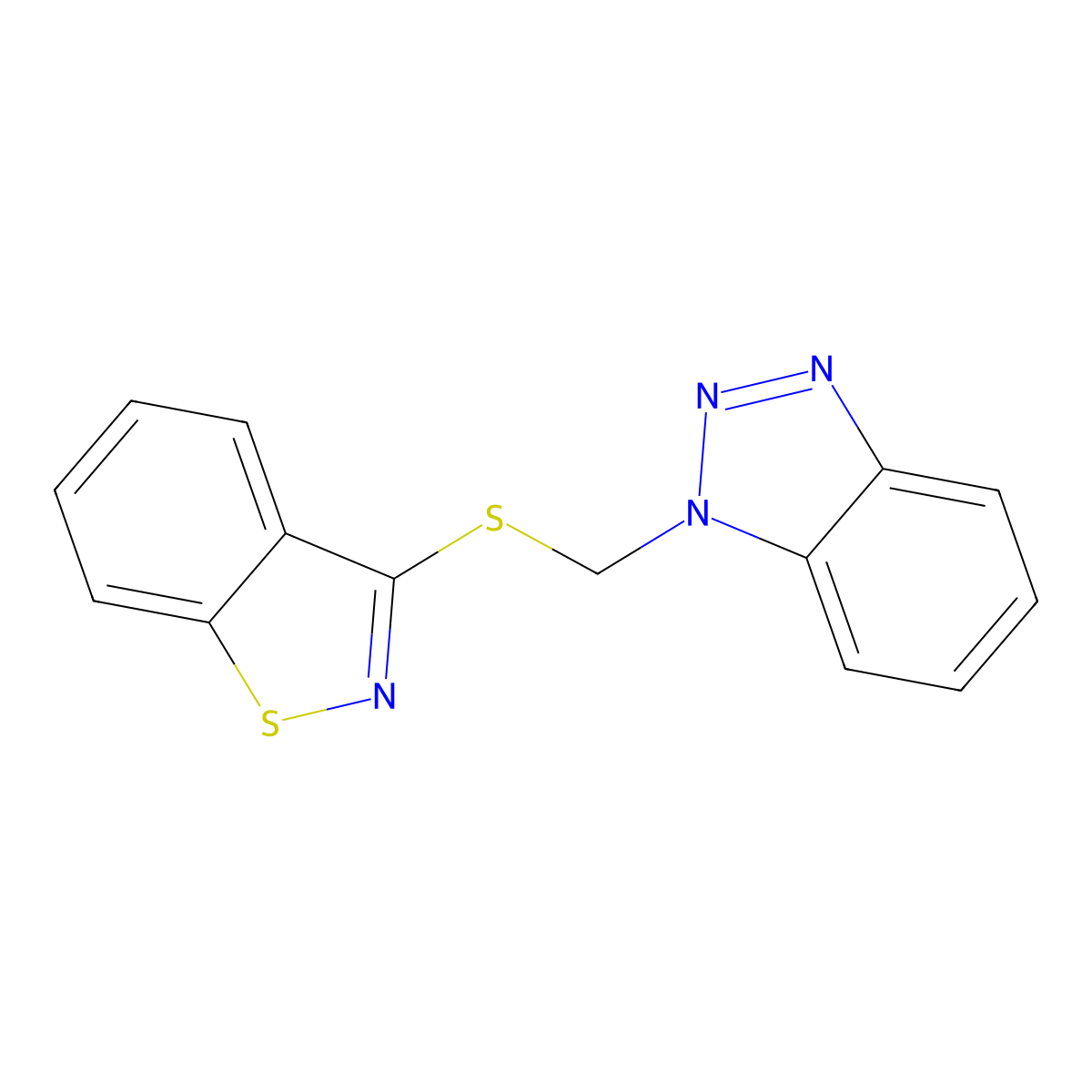 1-[(1,2-Benzothiazol-3-ylsulfanyl)methyl]-1H-1,2,3-benzotriazole molecular structure, CAS 300684-38-2