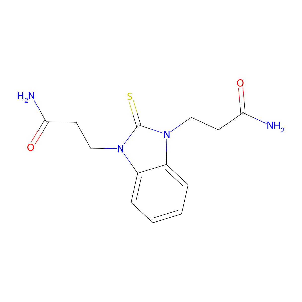 3-[3-(3-Amino-3-oxopropyl)-2-sulfanylidenebenzimidazol-1-yl]propanamide molecular structure, CAS 300686-10-6