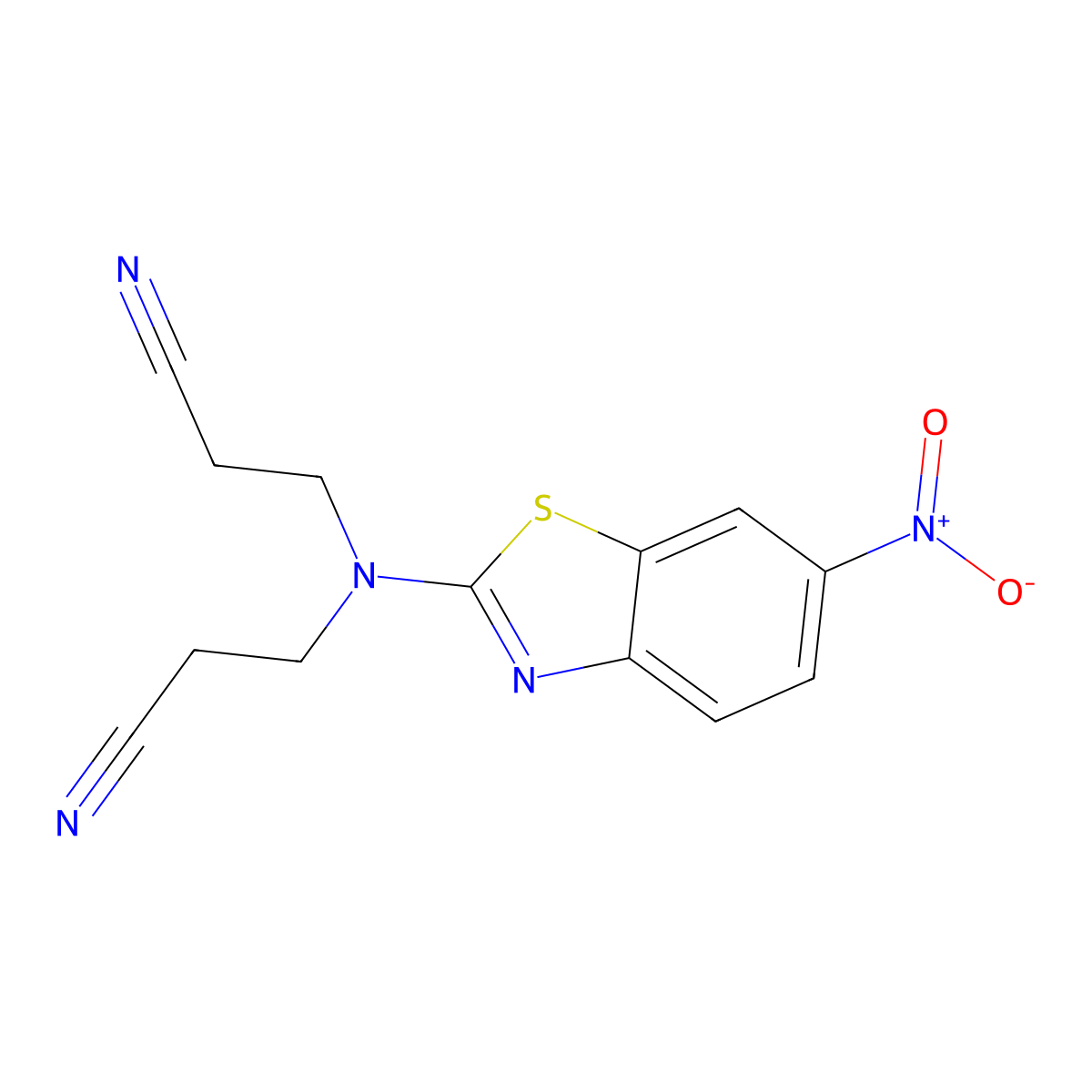 3-[2-Cyanoethyl-(6-nitro-1,3-benzothiazol-2-yl)amino]propanenitrile molecular structure, CAS 300686-13-9