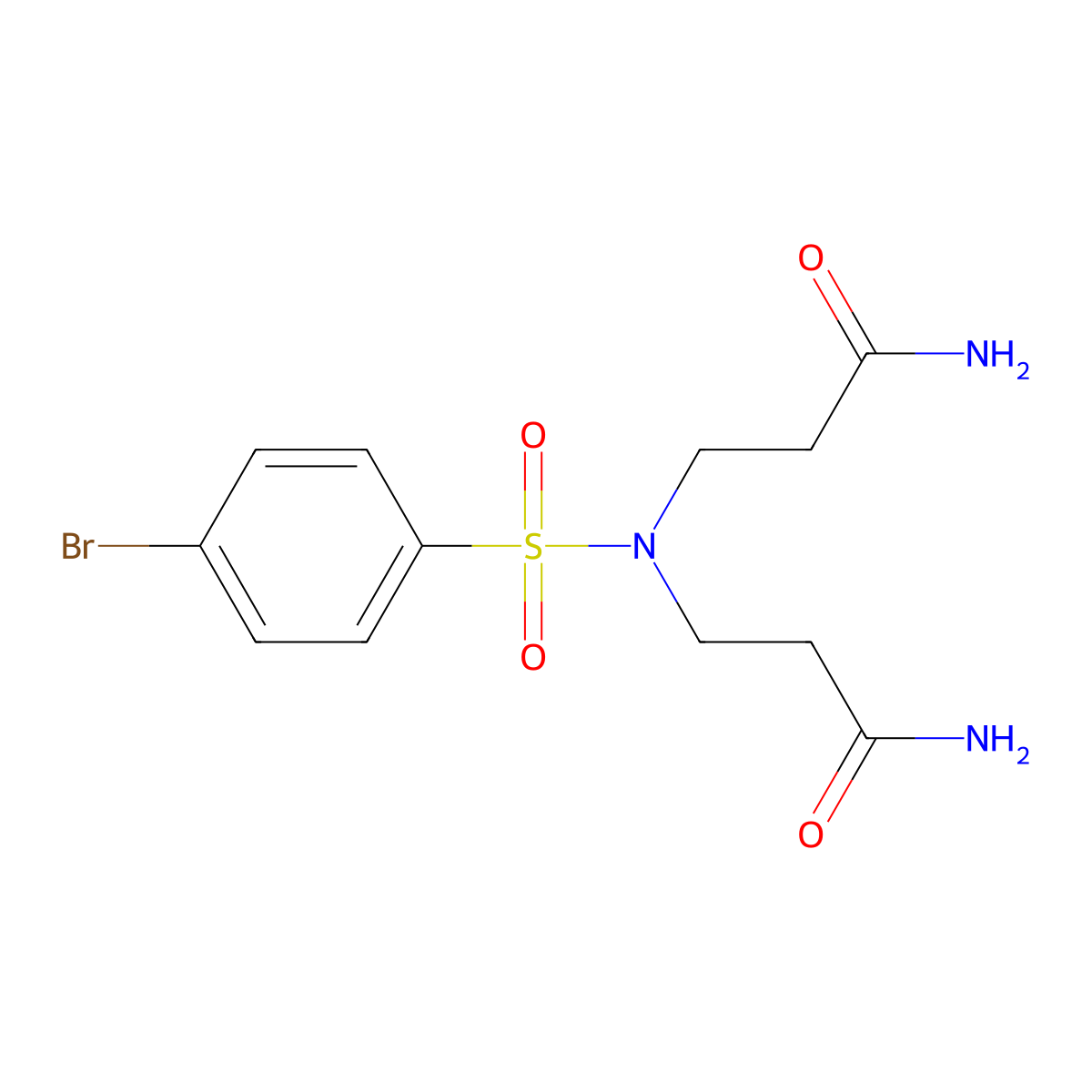 3-[(3-Amino-3-oxopropyl)-(4-bromophenyl)sulfonylamino]propanamide molecular structure, CAS 300686-26-4