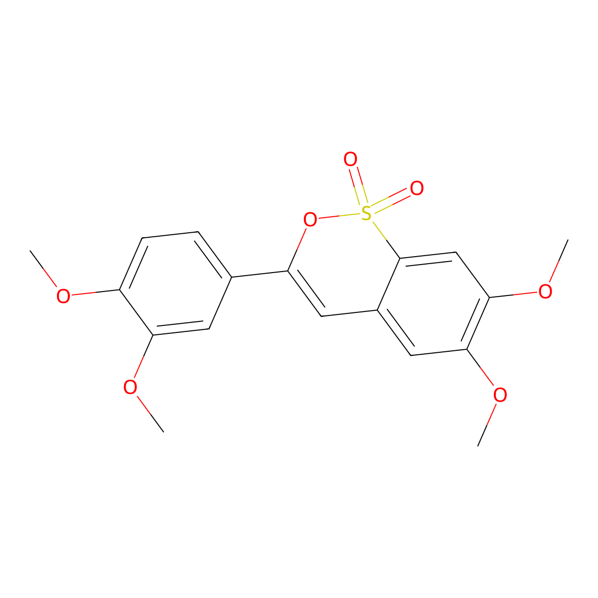 3-(3,4-Dimethoxyphenyl)-6,7-dimethoxy-2,1-benzoxathiine 1,1-dioxide molecular structure, CAS 300687-59-6