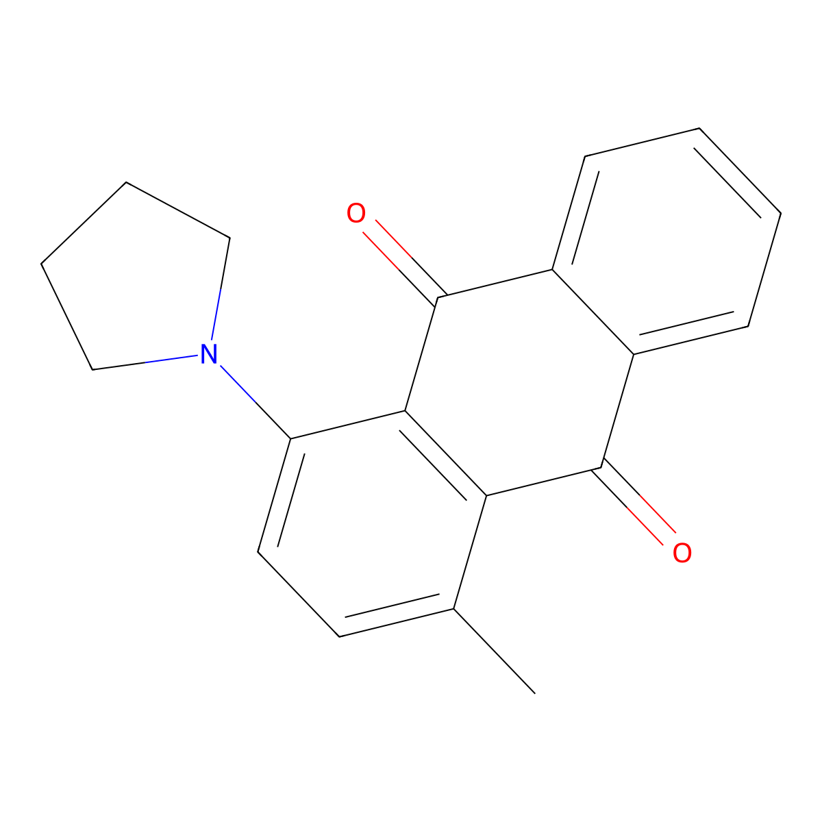 1-Methyl-4-pyrrolidin-1-ylanthracene-9,10-dione molecular structure, CAS 300689-00-3