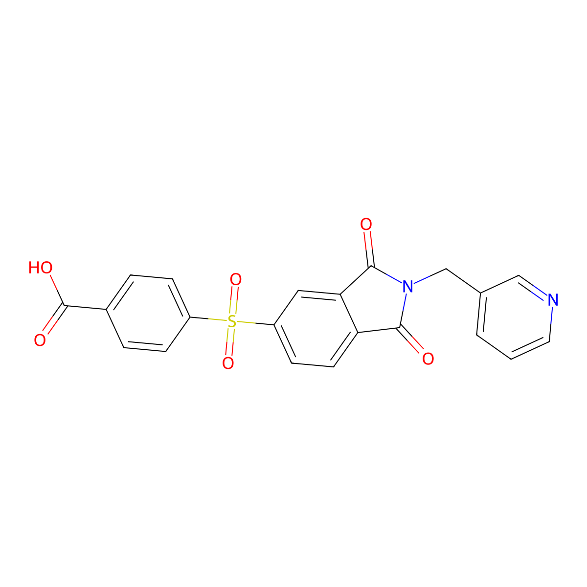4-{[1,3-dioxo-2-(pyridin-3-ylmethyl)-2,3-dihydro-1H-isoindol-5-yl]sulfonyl}benzoic acid molecular structure, CAS 300689-20-7