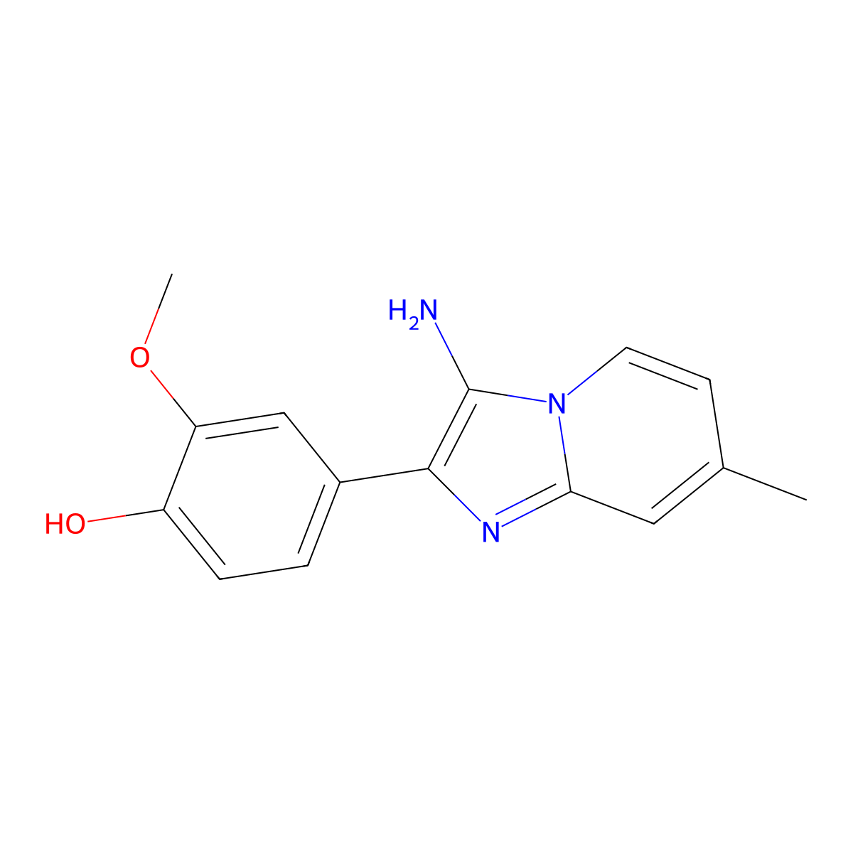 4-(3-Amino-7-methylimidazo[1,2-a]pyridin-2-yl)-2-methoxyphenol molecular structure, CAS 300689-29-6