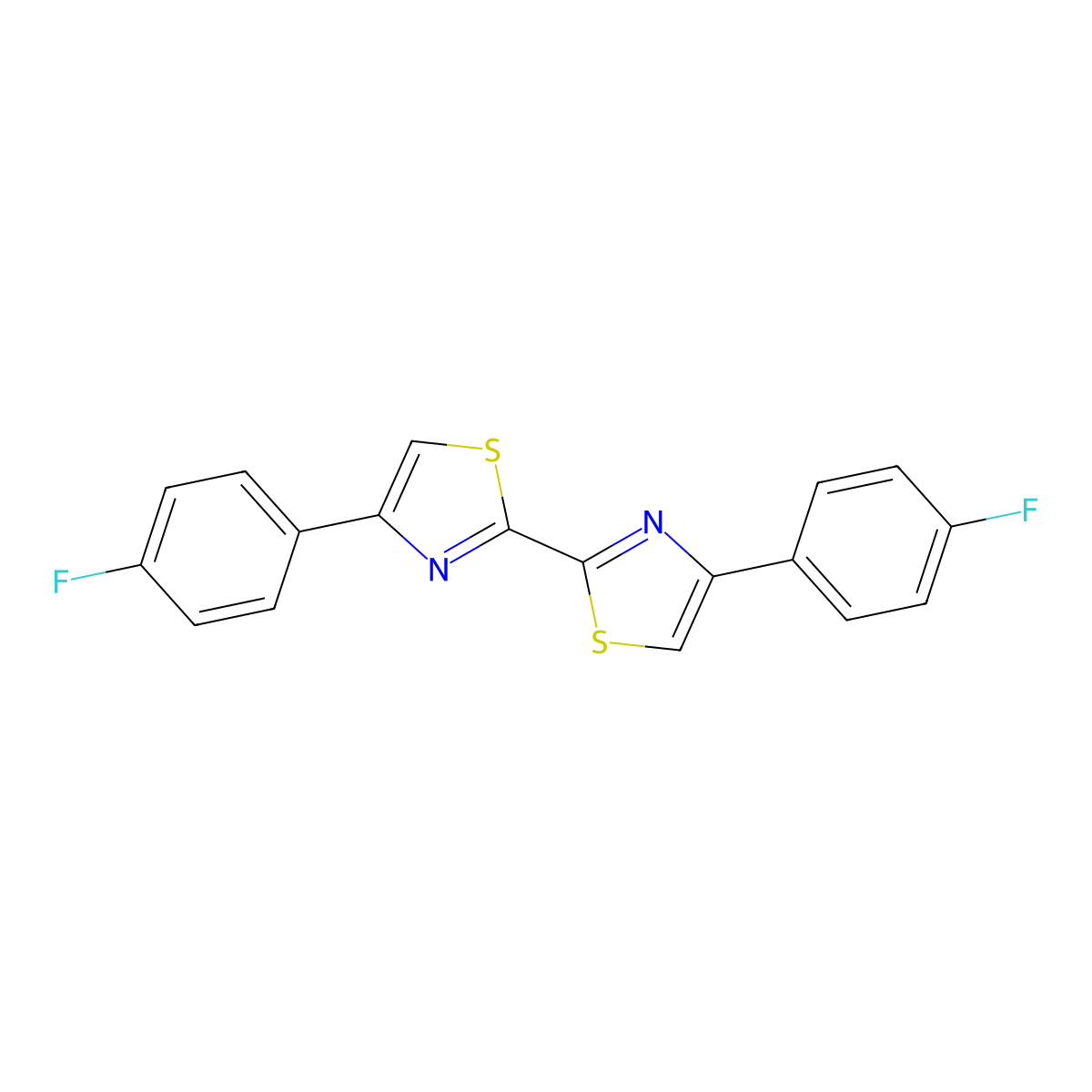 4-(4-Fluorophenyl)-2-[4-(4-fluorophenyl)-1,3-thiazol-2-yl]-1,3-thiazole molecular structure, CAS 300689-54-7