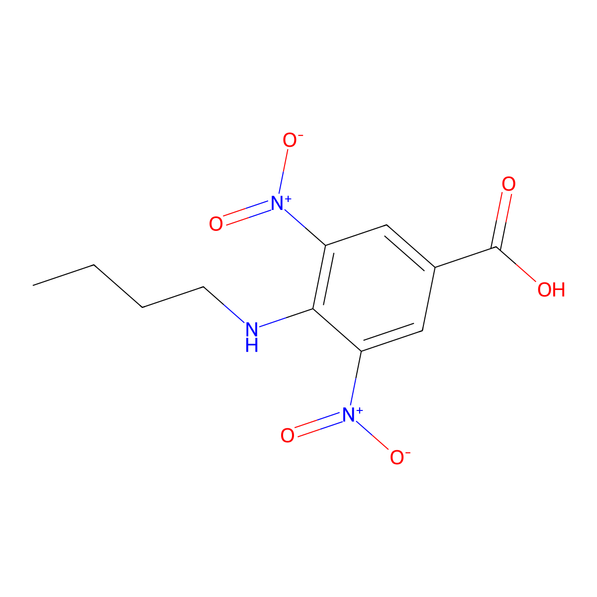 4-(Butylamino)-3,5-dinitrobenzoic acid molecular structure, CAS 300689-70-7