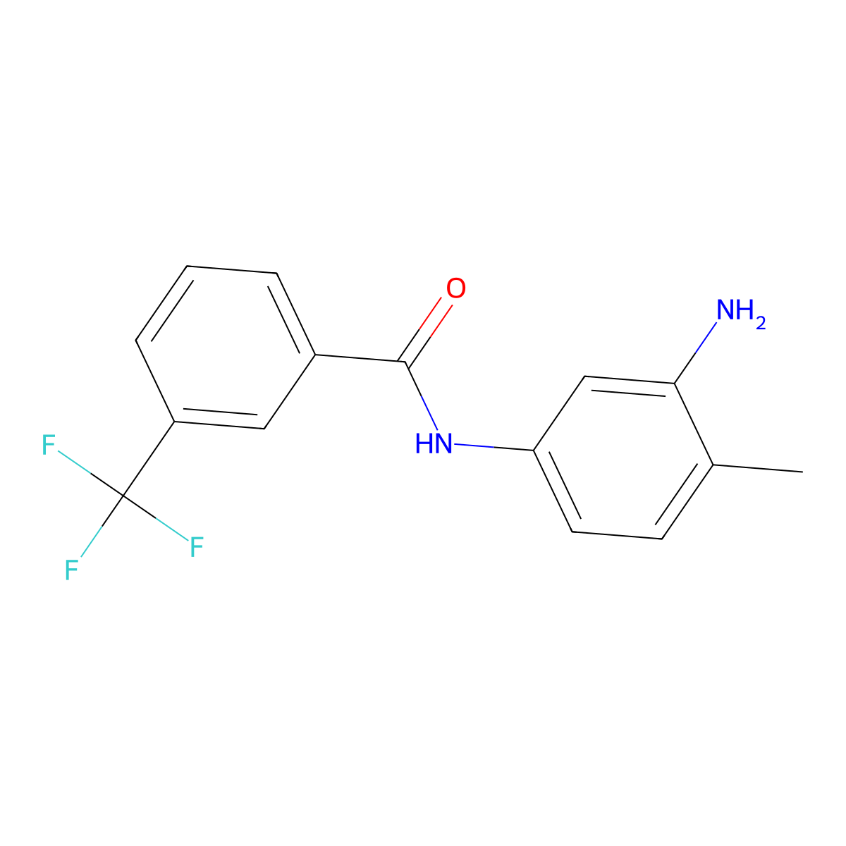 N-(3-amino-4-methylphenyl)-3-(trifluoromethyl)benzamide molecular structure, CAS 30069-31-9
