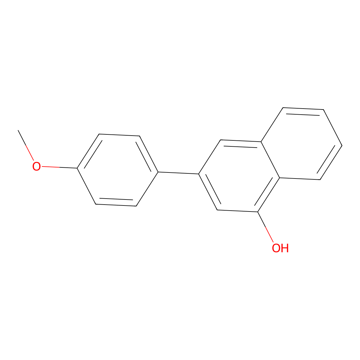 1-Naphthalenol, 3-(4-methoxyphenyl)- molecular structure, CAS 30069-70-6
