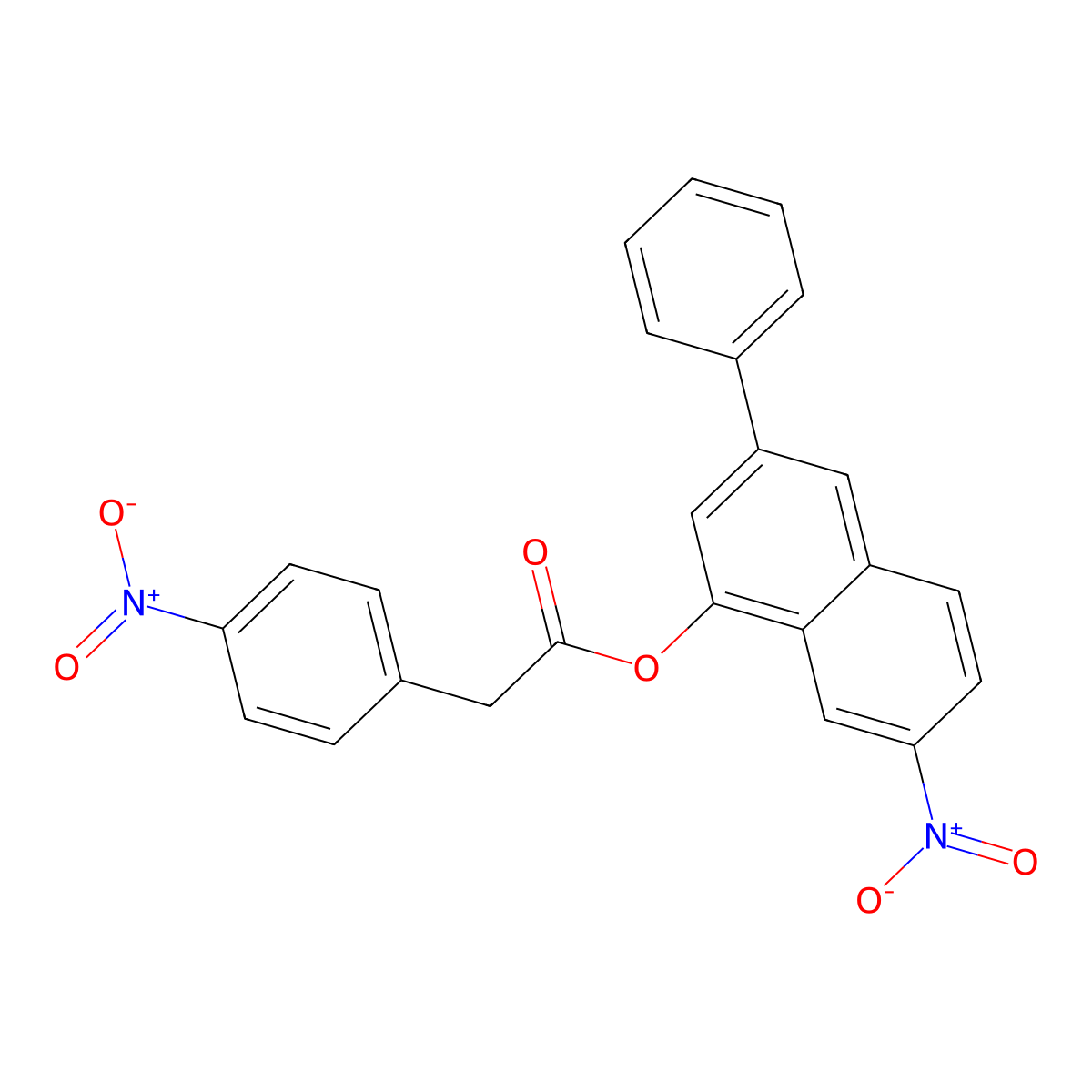 7-Nitro-3-phenyl-1-naphthyl 4-nitrophenylacetate molecular structure, CAS 30069-73-9