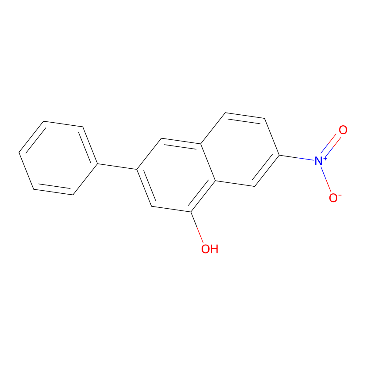 7-Nitro-3-phenyl-1-naphthol molecular structure, CAS 30069-74-0