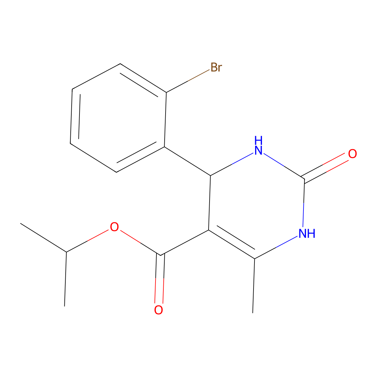 Isopropyl 4-(2-bromophenyl)-6-methyl-2-oxo-1,2,3,4-tetrahydropyrimidine-5-carboxylate molecular structure, CAS 300690-02-2