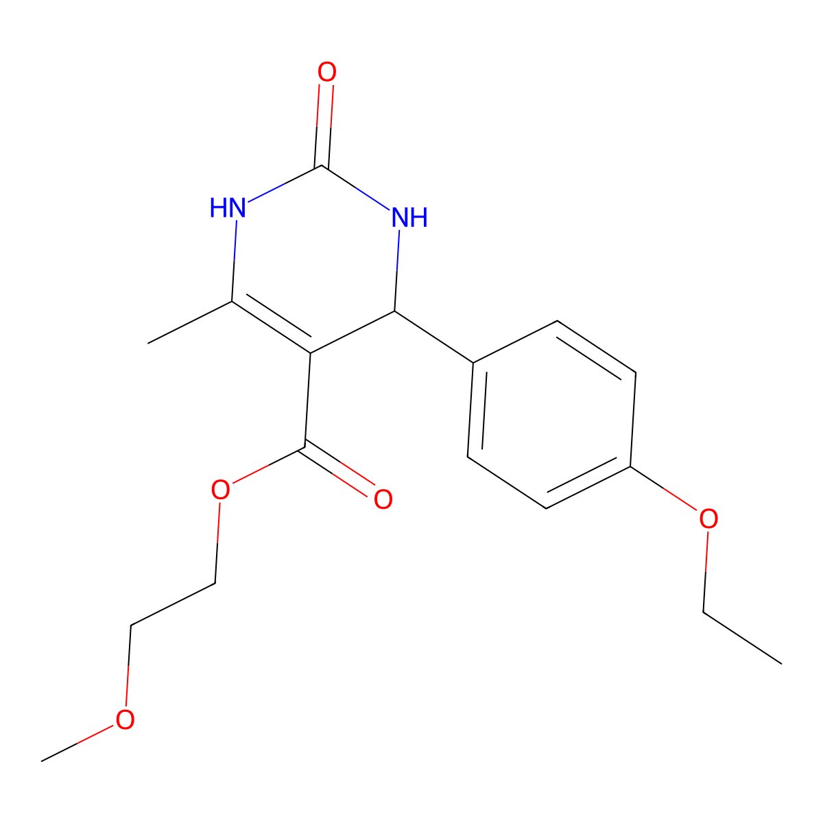 2-Methoxyethyl 4-(4-ethoxyphenyl)-6-methyl-2-oxo-1,2,3,4-tetrahydropyrimidine-5-carboxylate molecular structure, CAS 300690-07-7