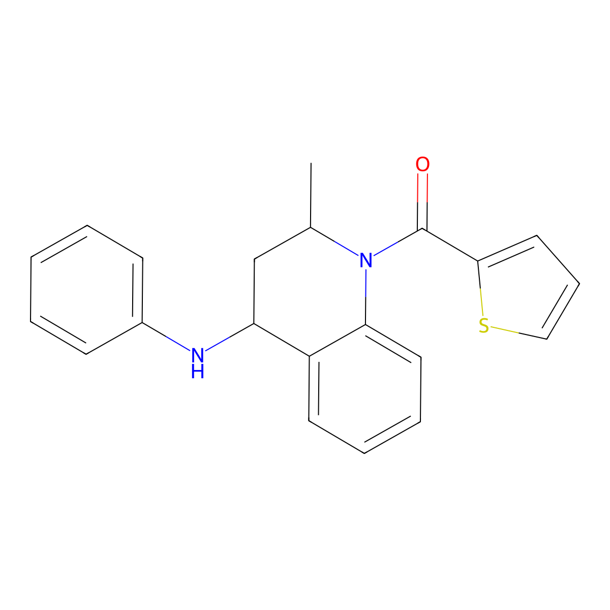 (4-anilino-2-methyl-3,4-dihydro-2H-quinolin-1-yl)-thiophen-2-ylmethanone molecular structure, CAS 300690-21-5