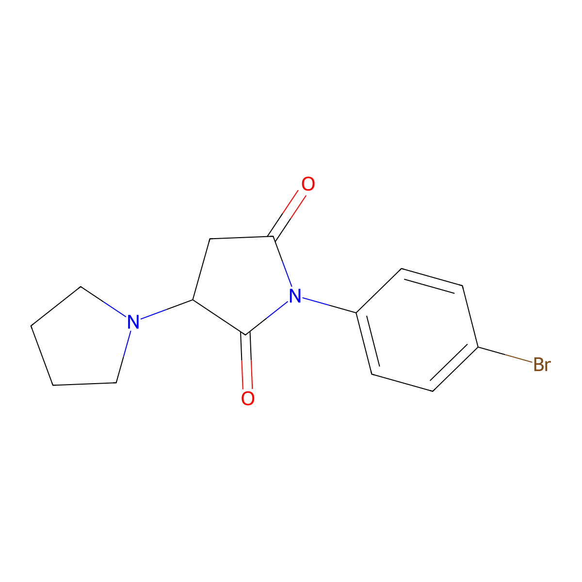 1-(4-Bromophenyl)-3-pyrrolidin-1-ylpyrrolidine-2,5-dione molecular structure, CAS 300690-40-8