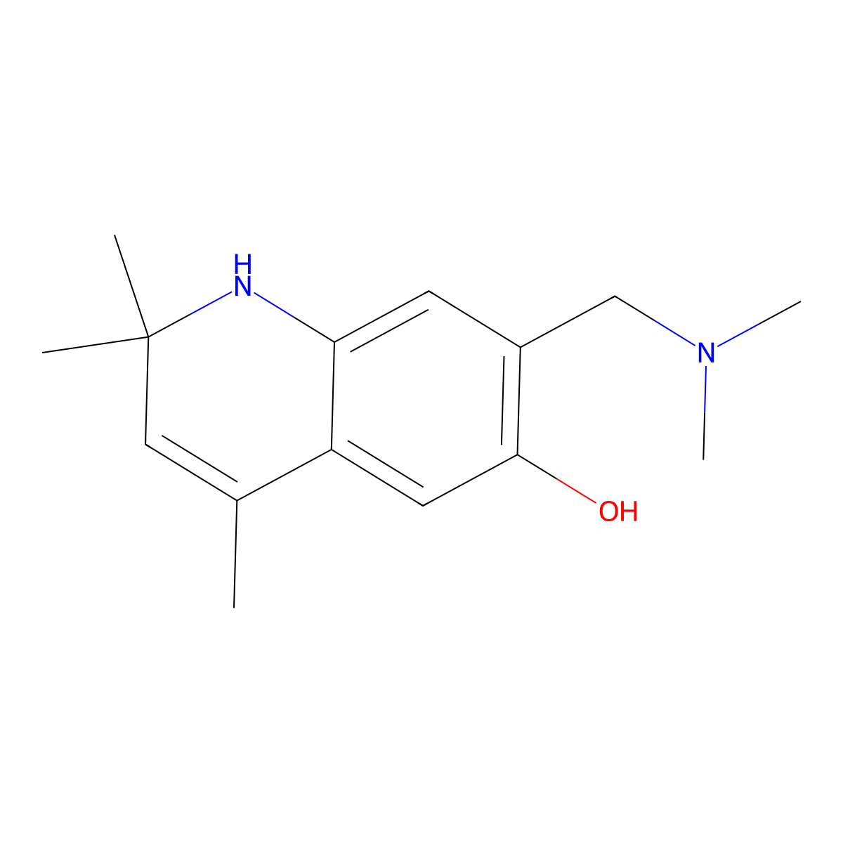 7-[(Dimethylamino)methyl]-2,2,4-trimethyl-1,2-dihydroquinolin-6-ol molecular structure, CAS 300690-44-2