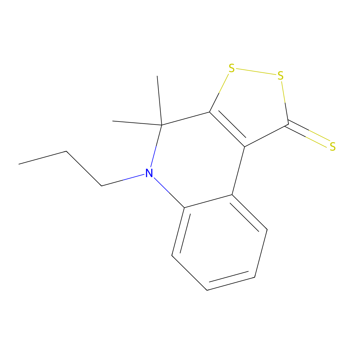 4,4-dimethyl-5-propyl-4,5-dihydro-1H-[1,2]dithiolo[3,4-c]quinoline-1-thione molecular structure, CAS 300690-45-3