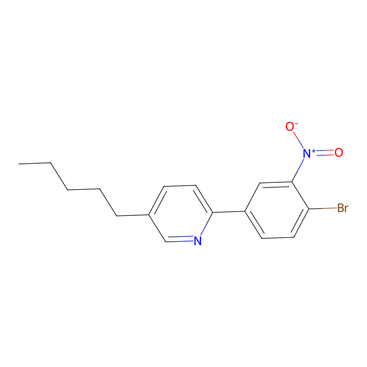 2-(4-Bromo-3-nitrophenyl)-5-pentylpyridine molecular structure, CAS 300690-67-9
