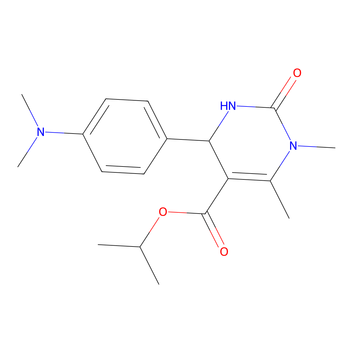 Isopropyl 4-[4-(dimethylamino)phenyl]-1,6-dimethyl-2-oxo-1,2,3,4-tetrahydro-5-pyrimidinecarboxylate molecular structure, CAS 300690-88-4