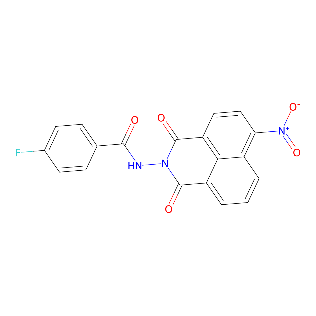 4-Fluoro-N-(6-nitro-1,3-dioxo-1H-benzo[de]isoquinolin-2(3H)-yl)benzamide molecular structure, CAS 300690-90-8