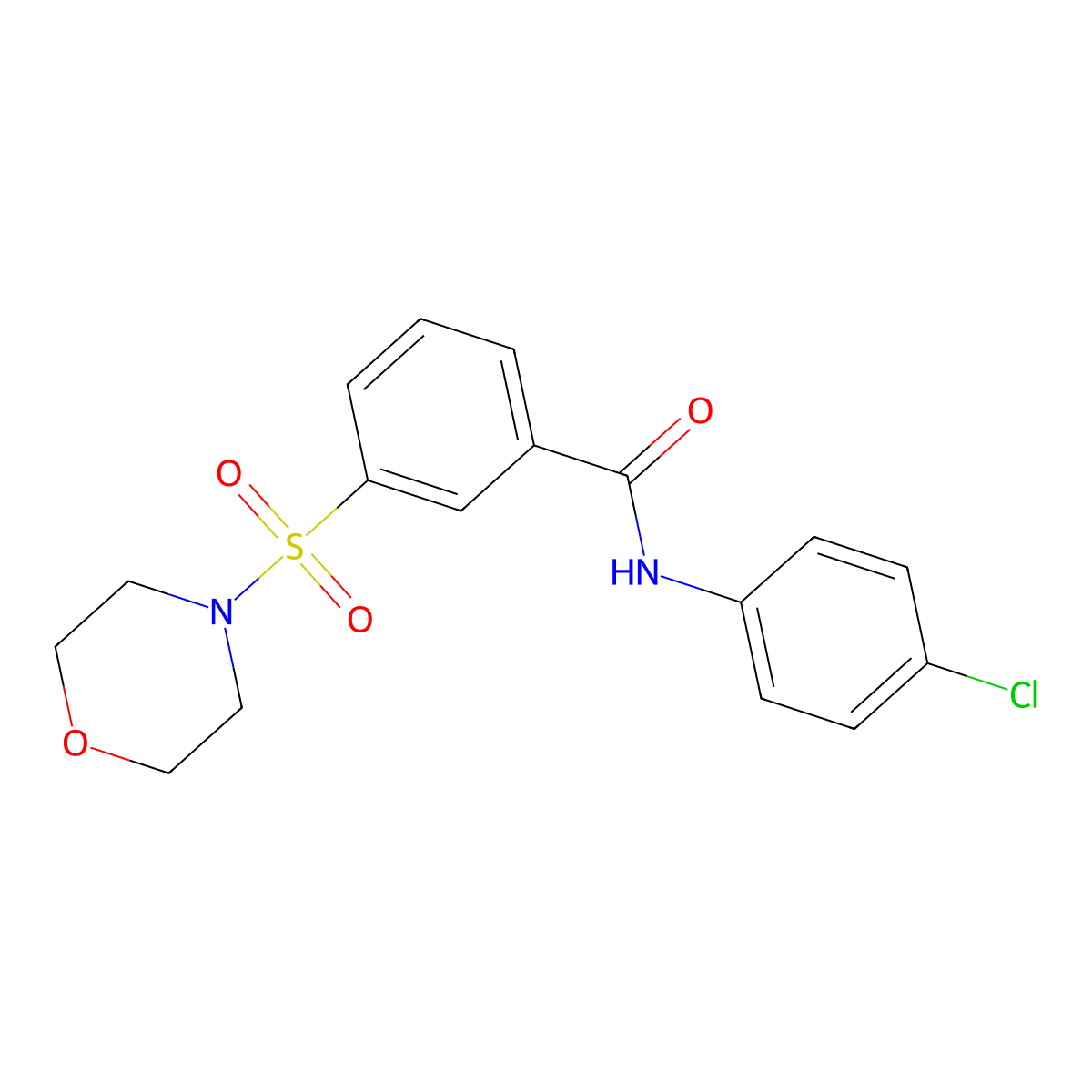 N-(4-chlorophenyl)-3-morpholin-4-ylsulfonylbenzamide molecular structure, CAS 300690-95-3