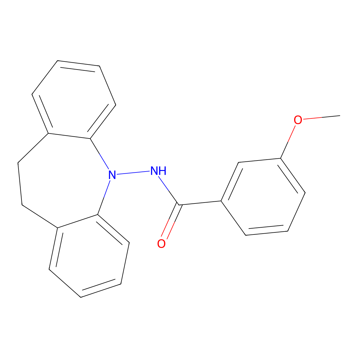 N-(5,6-dihydrobenzo[b][1]benzazepin-11-yl)-3-methoxybenzamide molecular structure, CAS 300690-99-7