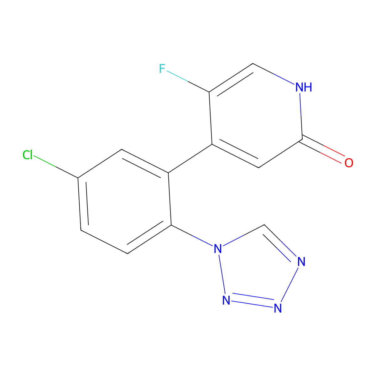 4-(5-Chloro-2-(1H-tetrazol-1-yl)phenyl)-5-fluoropyridin-2(1H)-one molecular structure, CAS 3006901-25-0