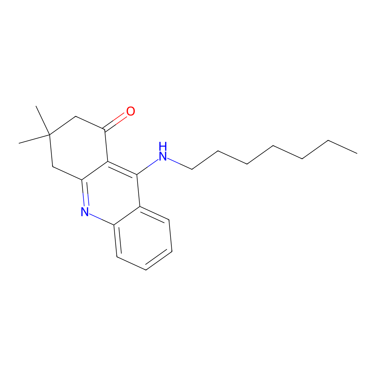 9-(Heptylamino)-3,3-dimethyl-2,4-dihydroacridin-1-one molecular structure, CAS 300691-00-3