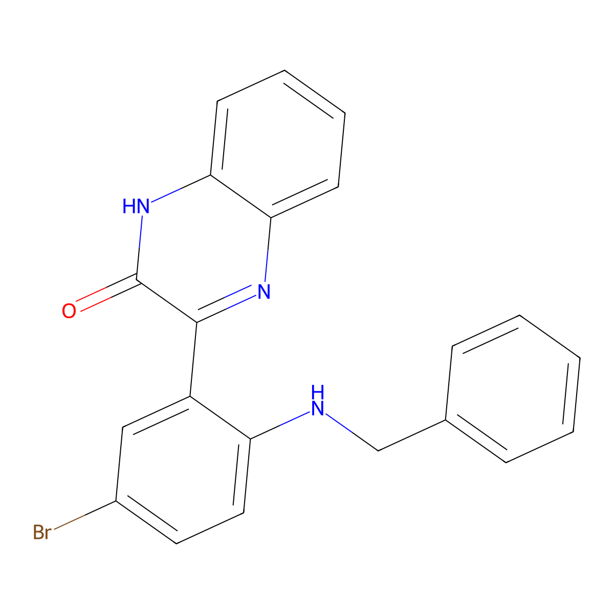 3-(2-(benzylamino)-5-bromophenyl)quinoxalin-2(1H)-one molecular structure, CAS 300691-04-7