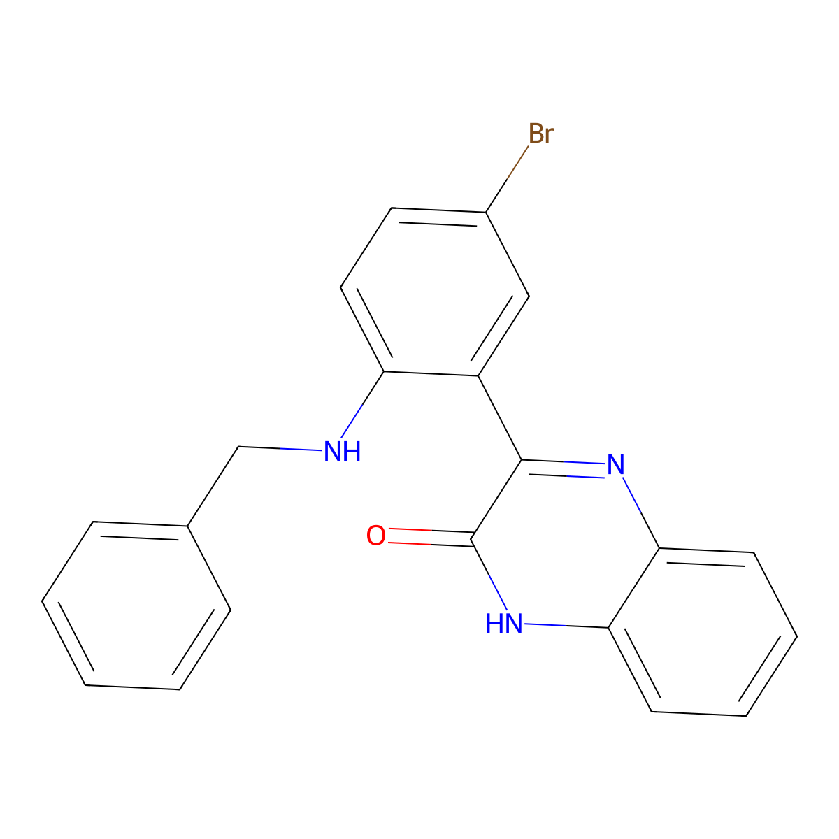 3-(2-(benzylamino)-5-bromophenyl)quinoxalin-2(1H)-one molecular structure, CAS 300691-04-7