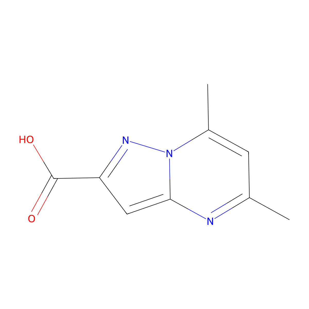 5,7-Dimethylpyrazolo[1,5-a]pyrimidine-2-carboxylic acid molecular structure, CAS 300691-07-0