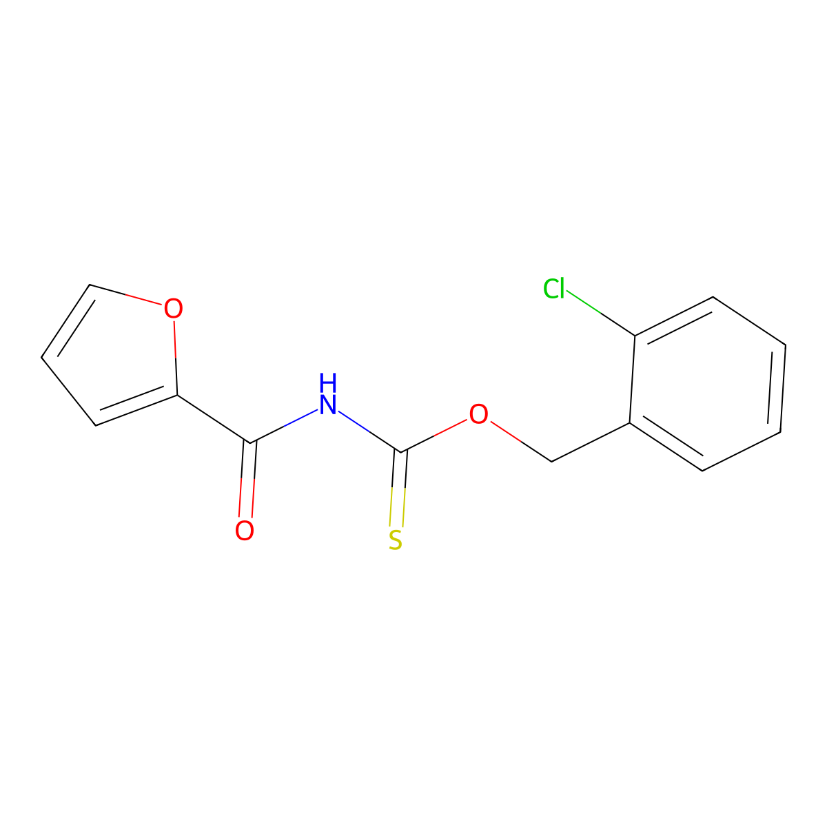 O-(2-chlorobenzyl) 2-furoylthiocarbamate molecular structure, CAS 300691-10-5