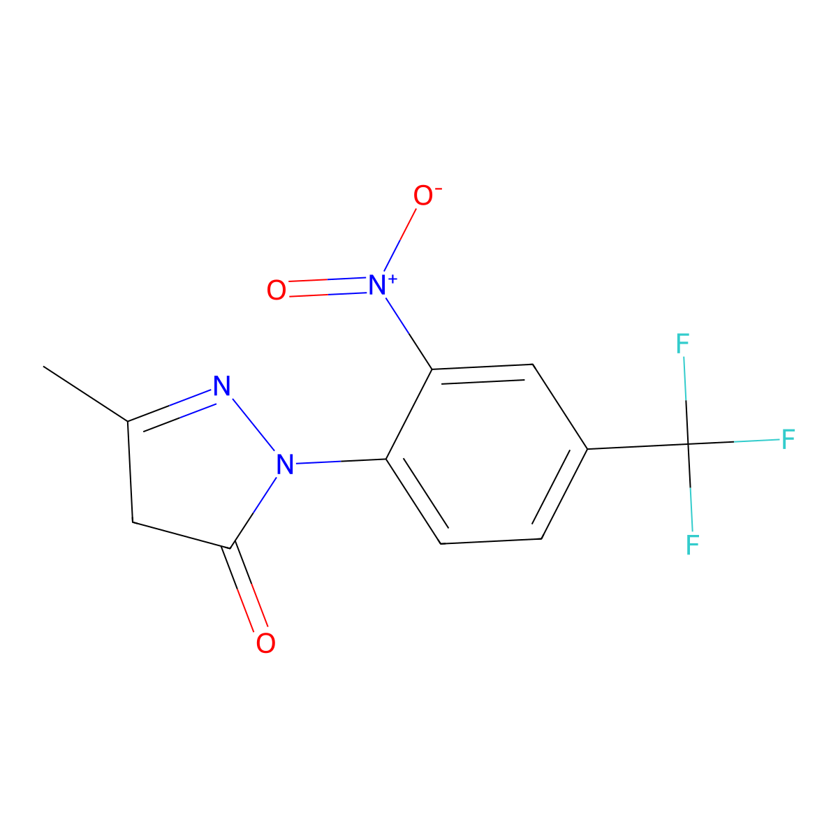 5-methyl-2-[2-nitro-4-(trifluoromethyl)phenyl]-4H-pyrazol-3-one molecular structure, CAS 300695-03-8