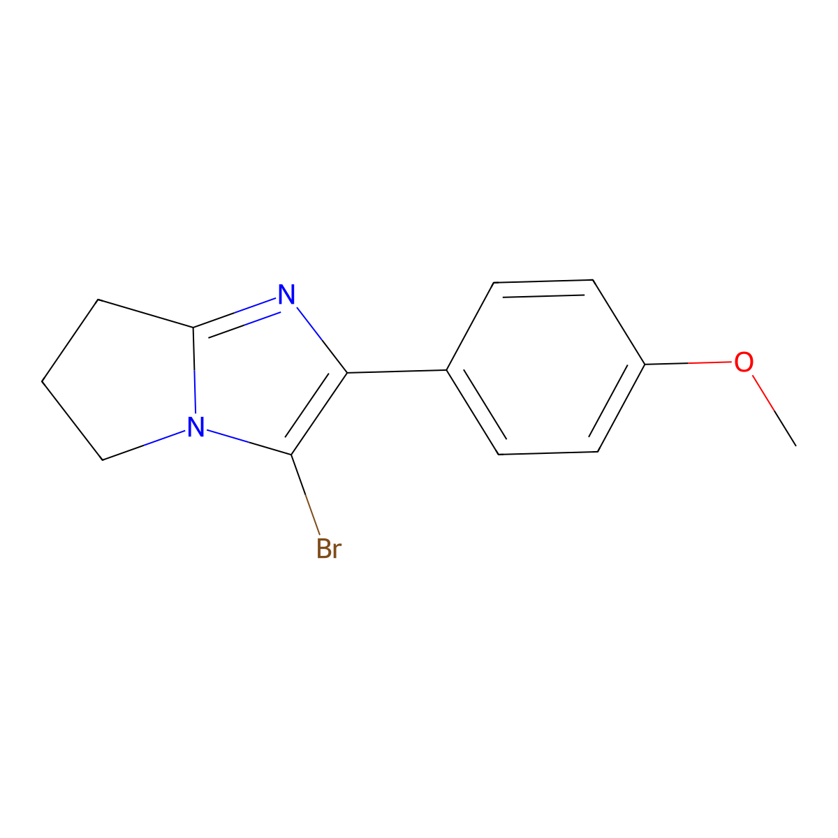 3-bromo-2-(4-methoxyphenyl)-6,7-dihydro-5H-pyrrolo[1,2-a]imidazole molecular structure, CAS 300695-04-9
