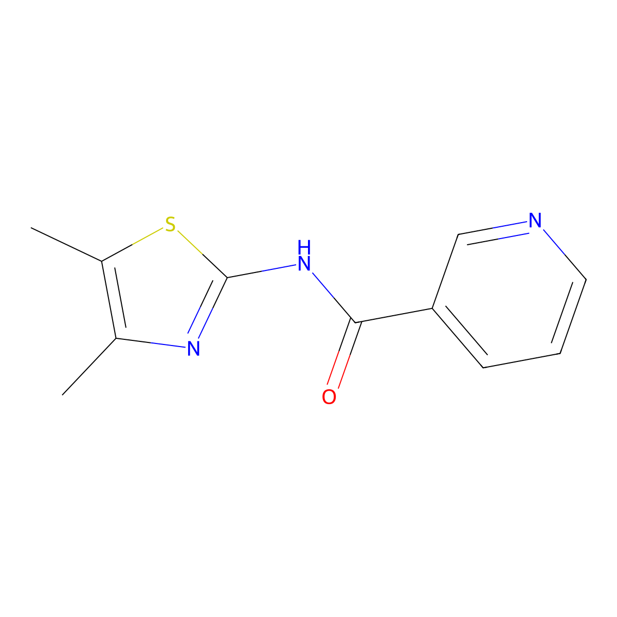 N-(4,5-dimethyl-1,3-thiazol-2-yl)pyridine-3-carboxamide molecular structure, CAS 300695-18-5
