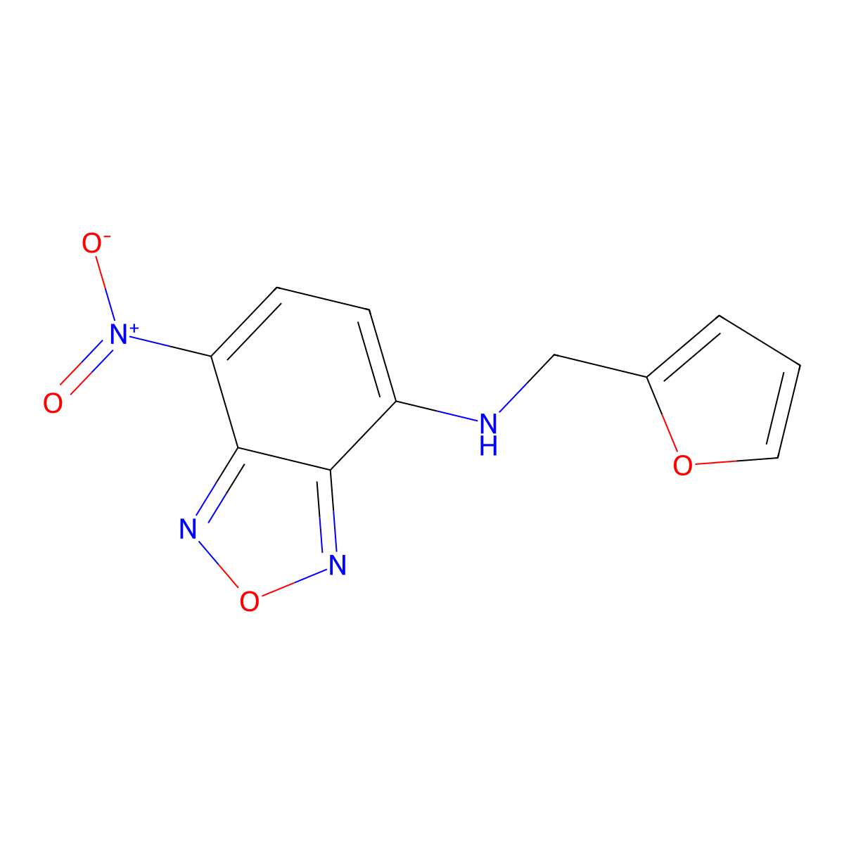 N-(furan-2-ylmethyl)-7-nitrobenzo[c][1,2,5]oxadiazol-4-amine molecular structure, CAS 300695-72-1
