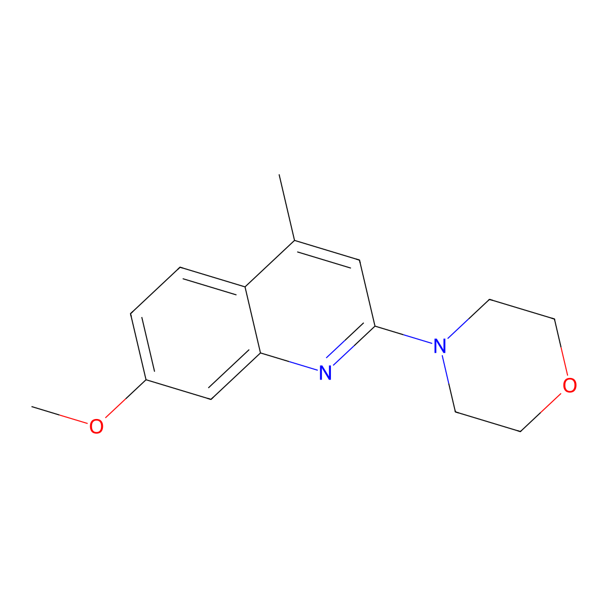 7-Methoxy-4-methyl-2-(morpholin-4-yl)quinoline molecular structure, CAS 300695-85-6